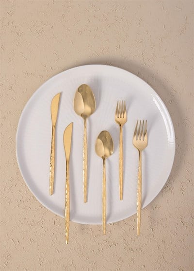 The Mia Shiny Çatal Kaşık Bıçak Takımı Gold 24 Parça