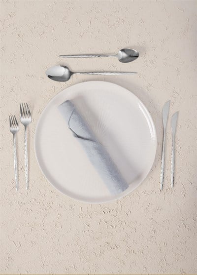 The Mia Shiny Çatal Kaşık Bıçak Takımı Gümüş 24 Parça