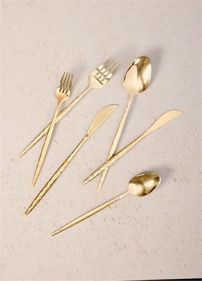 The Mia Shiny Çatal Kaşık Bıçak Takımı Gold 36 Parça