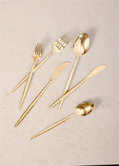 The Mia Shiny Çatal Kaşık Bıçak Takımı Gold 36 Parça