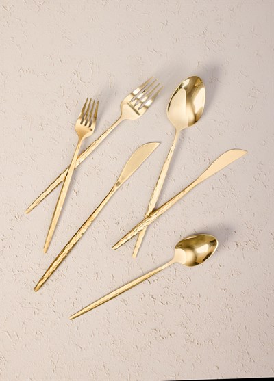The Mia Shiny Çatal Kaşık Bıçak Takımı Gold 36 Parça