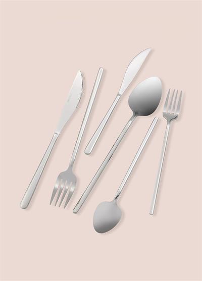 The Mia Giallo Çatal Kaşık Bıçak Takımı Parlak Gümüş 36 P