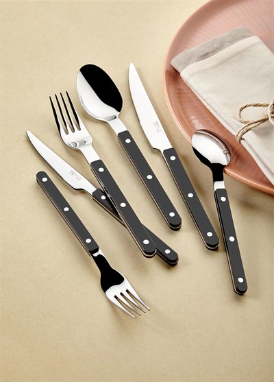 The Mia Comida Çatal Kaşık Bıçak Takımı Siyah 36 Parça