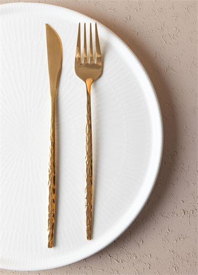The Mia Shiny Çatal Kaşık Bıçak Takımı Gold 36 Parça