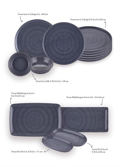 The Mia Noon Kahvaltı Takımı 6 Kişilik 17 Parça Gri 1703