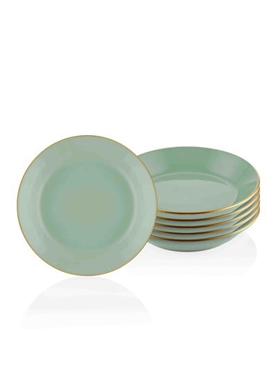 The Mia Basic Yemek Tabağı 6 Lı Set Yeşil - 20cm
