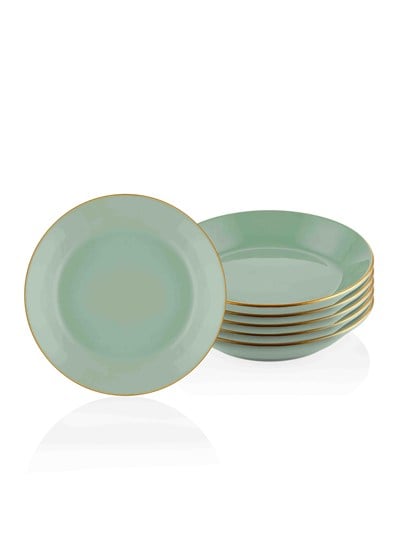 The Mia Basic Yemek Tabağı 6 Lı Set Yeşil - 20cm