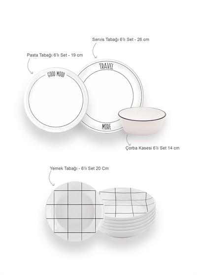 The Mia Daily Tunes Yemek Takımı 6 Kişilik 24 Parça