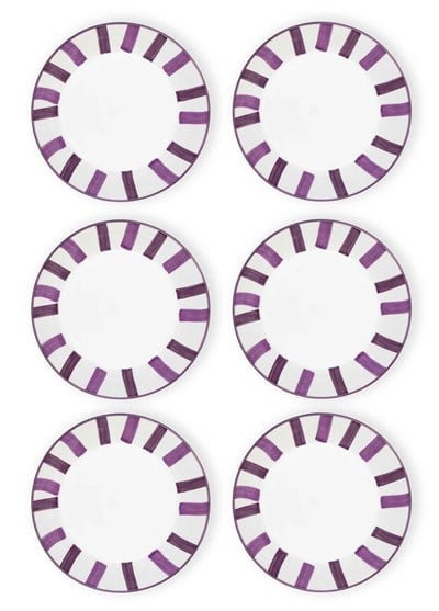 The Mia Joy Yemek Tabağı 6lı Set Mor 20 cm