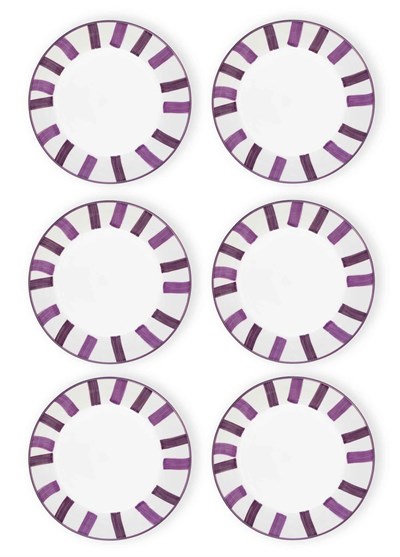 The Mia Joy Yemek Tabağı 6lı Set Mor 20 cm
