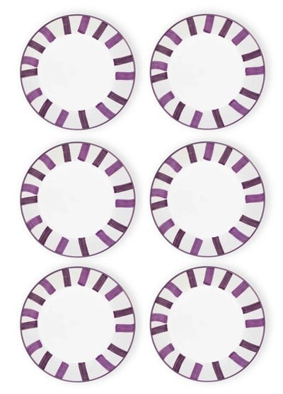The Mia Joy Yemek Tabağı 6lı Set Mor 20 cm