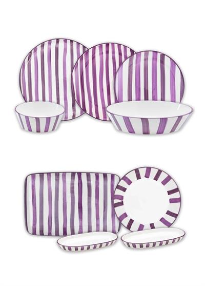 The Mia Joy Yemek Takımı 6 Kişilik 31 Parça Mor 3101