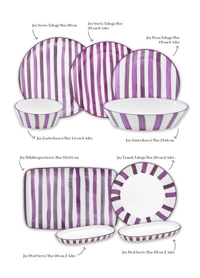 The Mia Joy Yemek Takımı 6 Kişilik 31 Parça Mor 3101