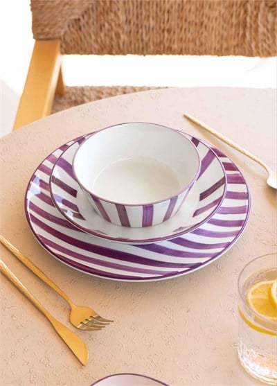 The Mia Joy Yemek Takımı 6 Kişilik 24 Parça Mor 2401