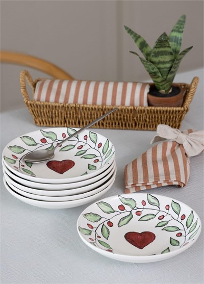The Mia Luv Yemek Tabağı 6lı Set 20 cm