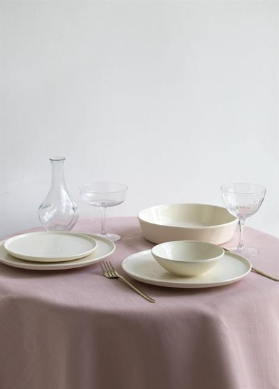 The Mia Noon Yemek Takımı 6 Kişilik Krem 24 Parça