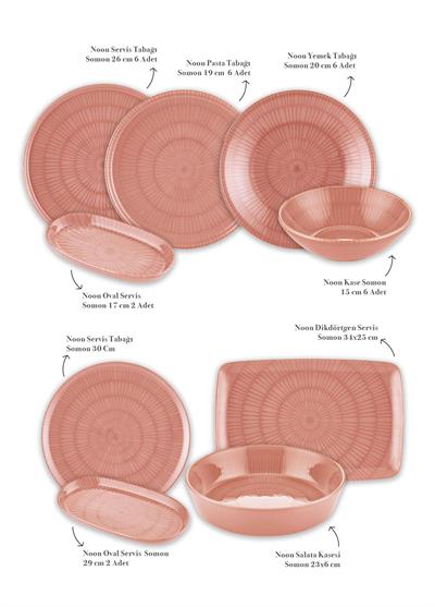 The Mia Noon Yemek Takımı 6 Kişilik Somon 31 Parça