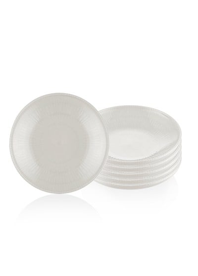 The Mia Noon Yemek Tabağı 6lı Krem 20 cm