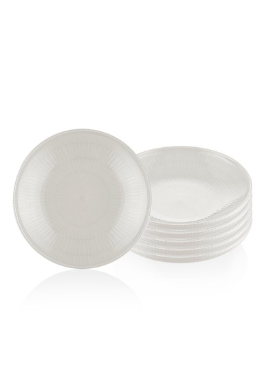 The Mia Noon Yemek Tabağı 6lı Krem 20 cm