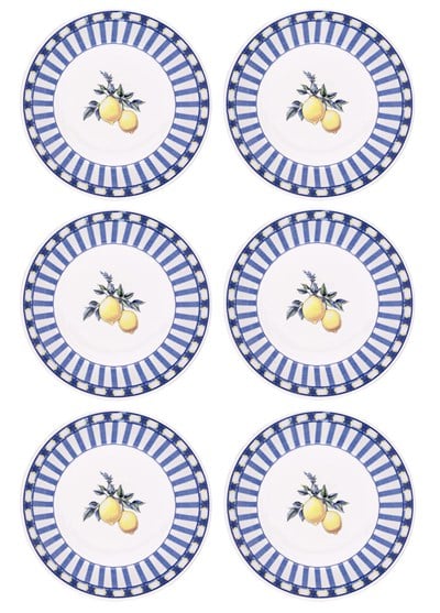 The Mia Odore Di Limone Yemek Tabağı 6lı Set 20 cm