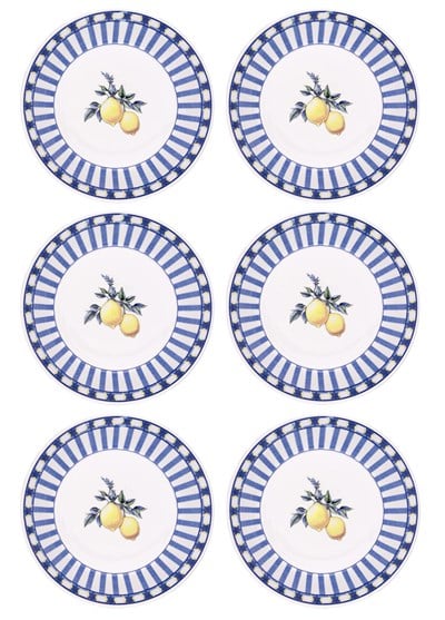 The Mia Odore Di Limone Yemek Tabağı 6lı Set 20 cm