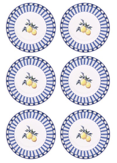 The Mia Odore Di Limone Yemek Tabağı 6lı Set 20 cm