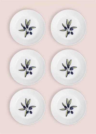 The Mia Olivos Yemek Tabağı 6lı Set 20 cm OVS0011