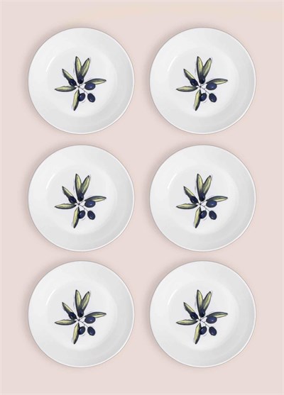 The Mia Olivos Yemek Tabağı 6lı Set 20 cm OVS0011