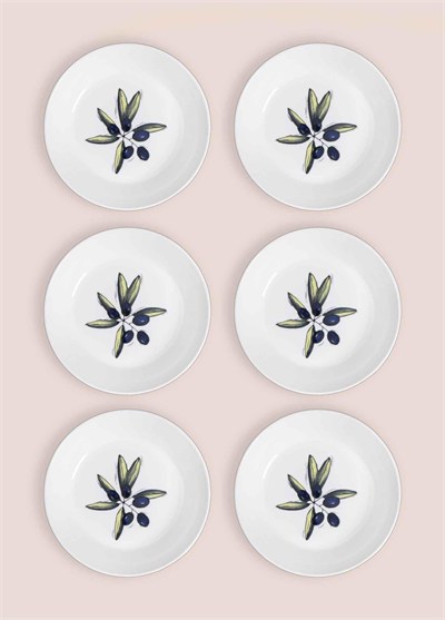 The Mia Olivos Yemek Tabağı 6lı Set 20 cm OVS0011