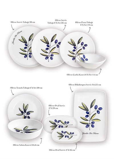 The Mia Olivos 6 Kişilik Yemek Takımı 31 Parça Set 1