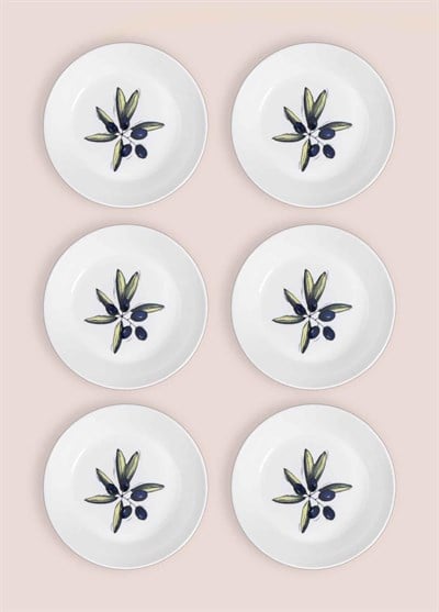 The Mia Olivos Yemek Tabağı 6lı Set 20 cm OVS0011