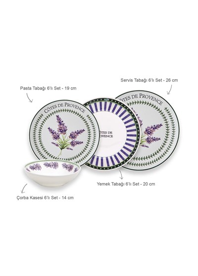The Mia Provence 6 Kişilik Yemek Takımı 24 Parça Set 2