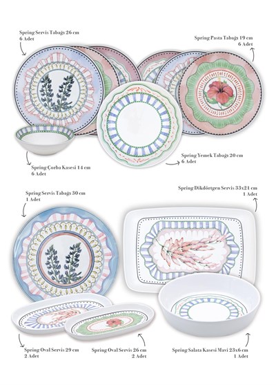 The Mia Spring 6 Kişilik Yemek Takımı 31 Parça Set 2
