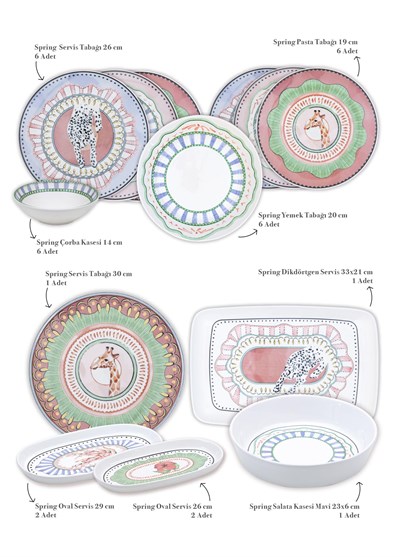The Mia Spring 6 Kişilik Yemek Takımı 31 Parça Set 1