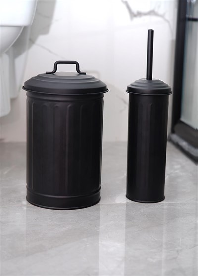 The Mia Çöp Kovası Tuvalet Fırçası Seti Siyah MGL0059