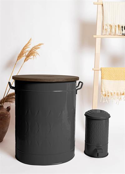 The Mia Prizma Çöp Kovası Banyo Siyah 5 Lt