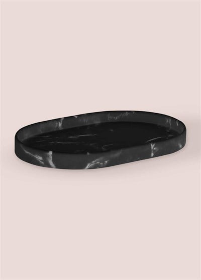 The Mia Marble Banyo Tepsisi Siyah 30x20x3 cm