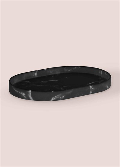 The Mia Marble Banyo Tepsisi Siyah 30x20x3 cm