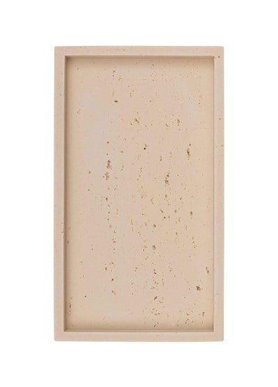 The Mia Travertine Banyo Tepsisi Bej 28x16x3 cm