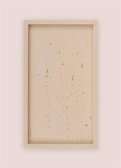 The Mia Travertine Banyo Tepsisi Bej 28x16x3 cm