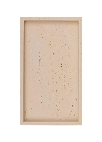 The Mia Travertine Banyo Tepsisi Bej 28x16x3 cm