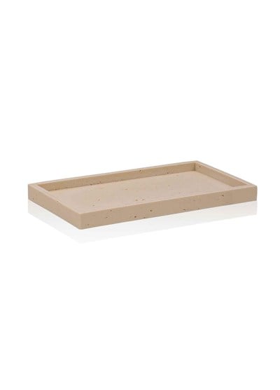 The Mia Travertine Banyo Tepsisi Bej 28x16x3 cm