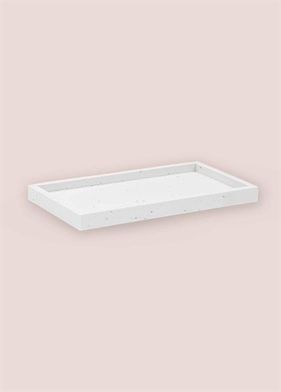 The Mia Travertine Banyo Tepsisi Beyaz 28x16x3 cm