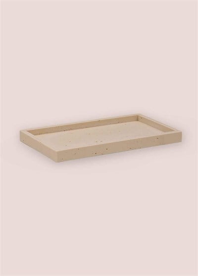 The Mia Travertine Banyo Tepsisi Bej 28x16x3 cm
