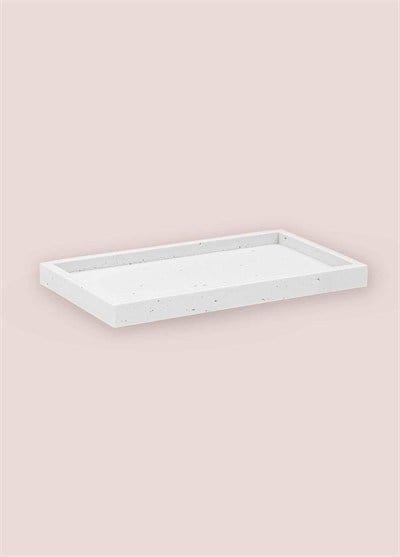 The Mia Travertine Banyo Tepsisi Beyaz 28x16x3 cm