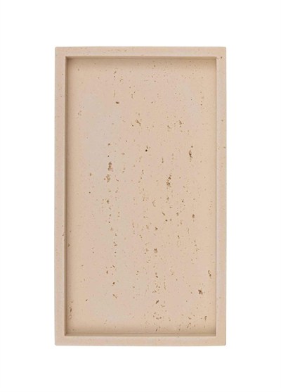 The Mia Travertine Banyo Tepsisi Bej 28x16x3 cm
