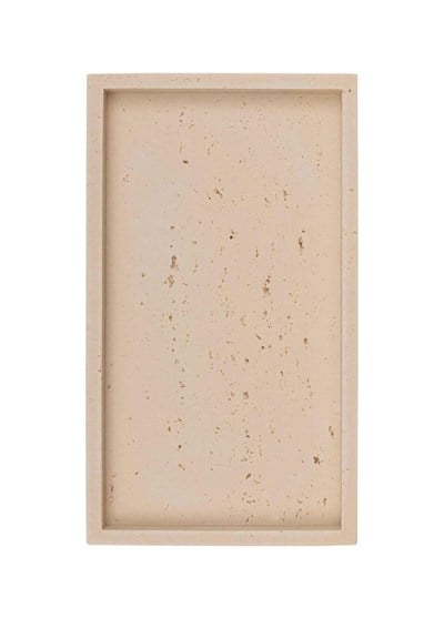 The Mia Travertine Banyo Tepsisi Bej 28x16x3 cm