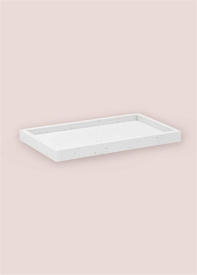 The Mia Travertine Banyo Tepsisi Beyaz 28x16x3 cm