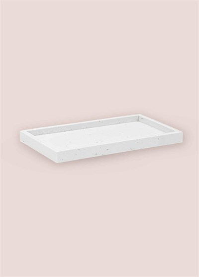 The Mia Travertine Banyo Tepsisi Beyaz 28x16x3 cm