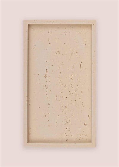 The Mia Travertine Banyo Tepsisi Bej 28x16x3 cm